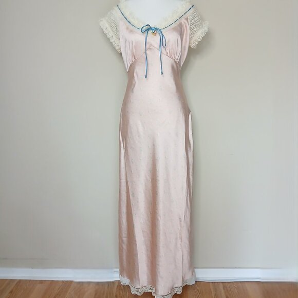 Lacemade Vintage Inspired Mucha Flower Dress Lace Floral Size XL - Picture 4 of 14